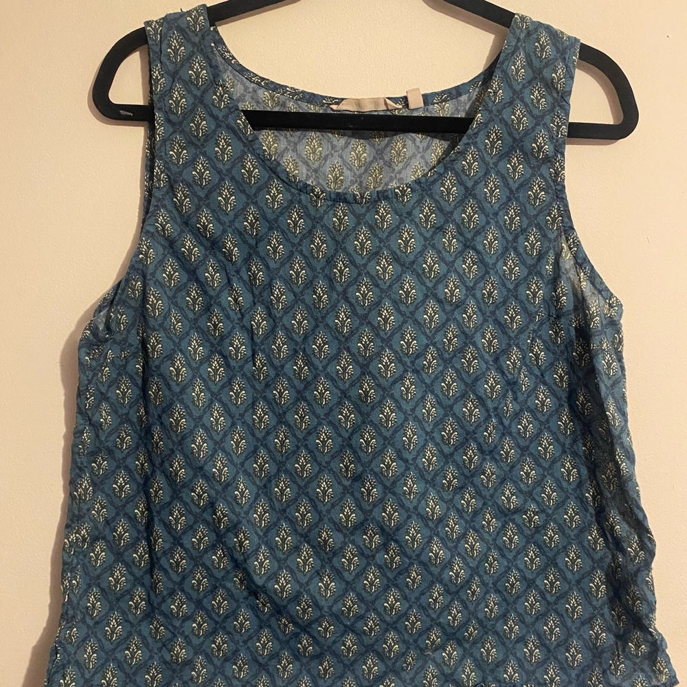 Soft Surroundings women's tank top size large cotton blue